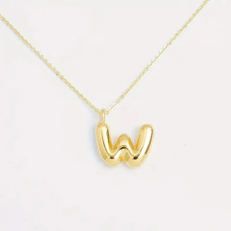 Copper Gold Plated Elegant Simple Style Plating Letter Solid Color Pendant Necklace