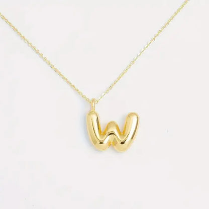 Copper Gold Plated Elegant Simple Style Plating Letter Solid Color Pendant Necklace