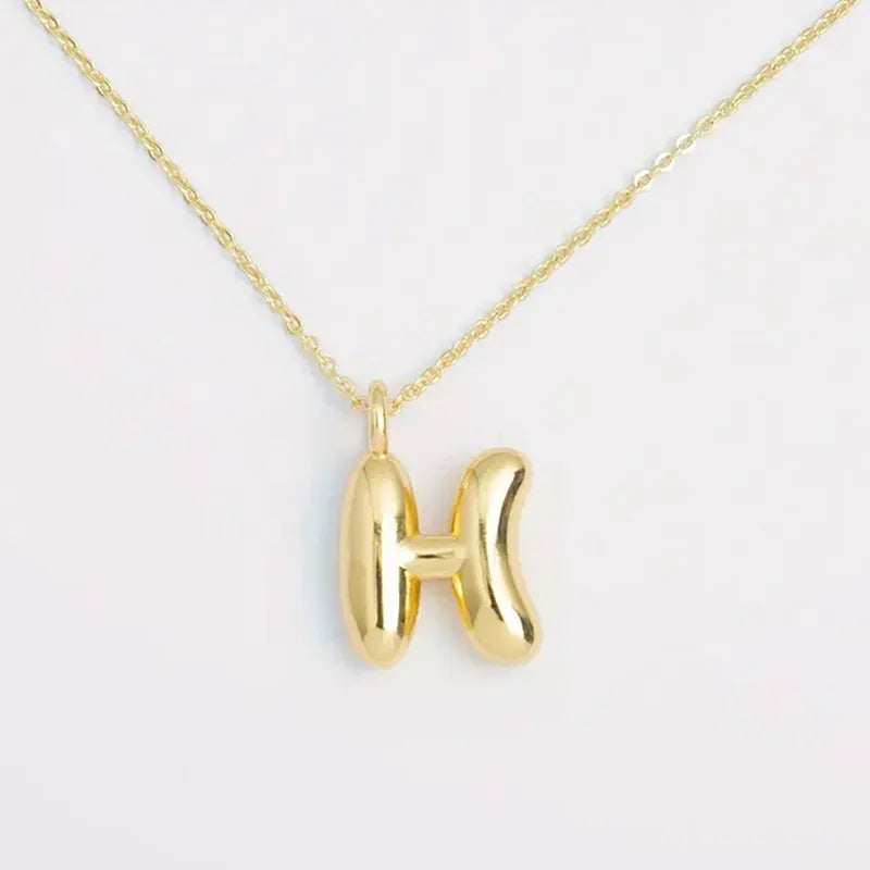 Copper Gold Plated Elegant Simple Style Plating Letter Solid Color Pendant Necklace