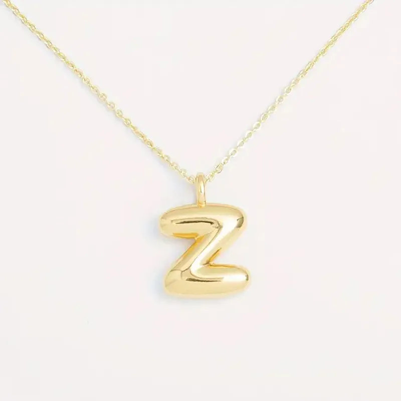 Copper Gold Plated Elegant Simple Style Plating Letter Solid Color Pendant Necklace