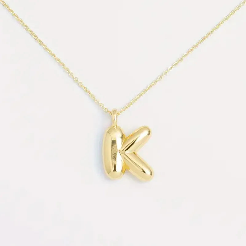 Copper Gold Plated Elegant Simple Style Plating Letter Solid Color Pendant Necklace