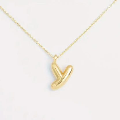 Copper Gold Plated Elegant Simple Style Plating Letter Solid Color Pendant Necklace