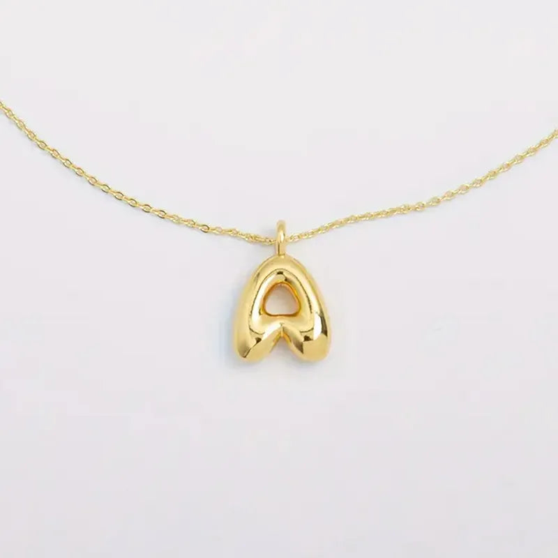 Copper Gold Plated Elegant Simple Style Plating Letter Solid Color Pendant Necklace