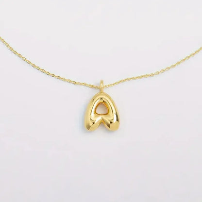 Copper Gold Plated Elegant Simple Style Plating Letter Solid Color Pendant Necklace