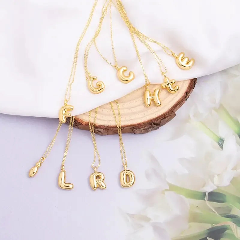 Copper Gold Plated Elegant Simple Style Plating Letter Solid Color Pendant Necklace