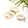 Copper Gold Plated Enamel Letter Adjustable Ring