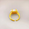 Copper Gold Plated Glam Cute Solid Color Inlay Solid Color Freshwater Pearl Open Rings