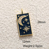 Copper Gold Plated Heart Shape Zircon Necklace Pendant With Moon Eye Cat Elephant Antler Hat Compass Diy Accessories