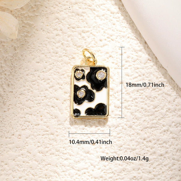 Copper Gold Plated Heart Shape Zircon Necklace Pendant With Moon Eye Cat Elephant Antler Hat Compass Diy Accessories