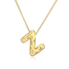 Copper Gold Plated Inlay Letter Zircon Pendant Necklace