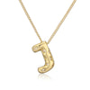 Copper Gold Plated Inlay Letter Zircon Pendant Necklace