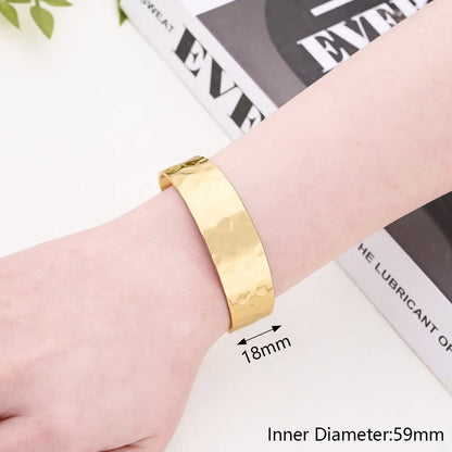 Copper Gold Plated Irregular Irregular Solid Color Lines Bangle