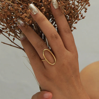 Copper Gold Plated Lady Plating Geometric Open Rings