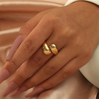 Copper Gold Plated Lady Plating Geometric Open Rings