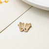 Copper Gold Plated Micro Inlaid Zircon Butterfly Connector Pendant For Earrings Necklace Bracelet And Hairpin Sweet Animal Style