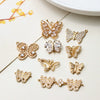 Copper Gold Plated Micro Inlaid Zircon Butterfly Connector Pendant For Earrings Necklace Bracelet And Hairpin Sweet Animal Style