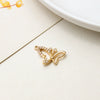 Copper Gold Plated Micro Inlaid Zircon Butterfly Connector Pendant For Earrings Necklace Bracelet And Hairpin Sweet Animal Style