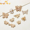 Copper Gold Plated Micro Inlaid Zircon Butterfly Connector Pendant For Earrings Necklace Bracelet And Hairpin Sweet Animal Style