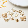 Copper Gold Plated Micro Inlaid Zircon Butterfly Connector Pendant For Earrings Necklace Bracelet And Hairpin Sweet Animal Style