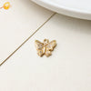 Copper Gold Plated Micro Inlaid Zircon Butterfly Connector Pendant For Earrings Necklace Bracelet And Hairpin Sweet Animal Style