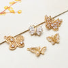Copper Gold Plated Micro Inlaid Zircon Butterfly Connector Pendant For Earrings Necklace Bracelet And Hairpin Sweet Animal Style
