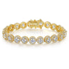 Copper Gold Plated Plating Inlay Flower Zircon Tennis Bracelet