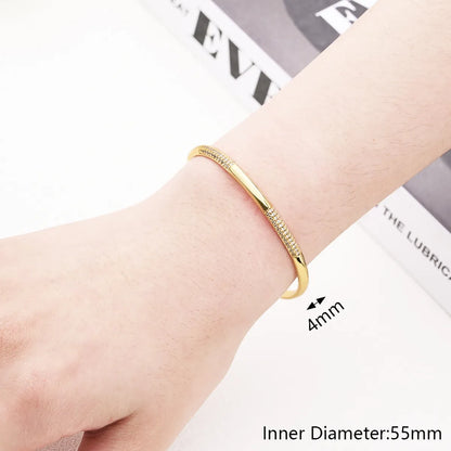 Copper Gold Plated Polishing Irregular Star Eye Zircon Bangle