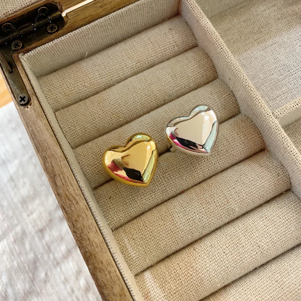Copper Gold Plated Silver Plated Casual Simple Style Heart Shape Open Rings