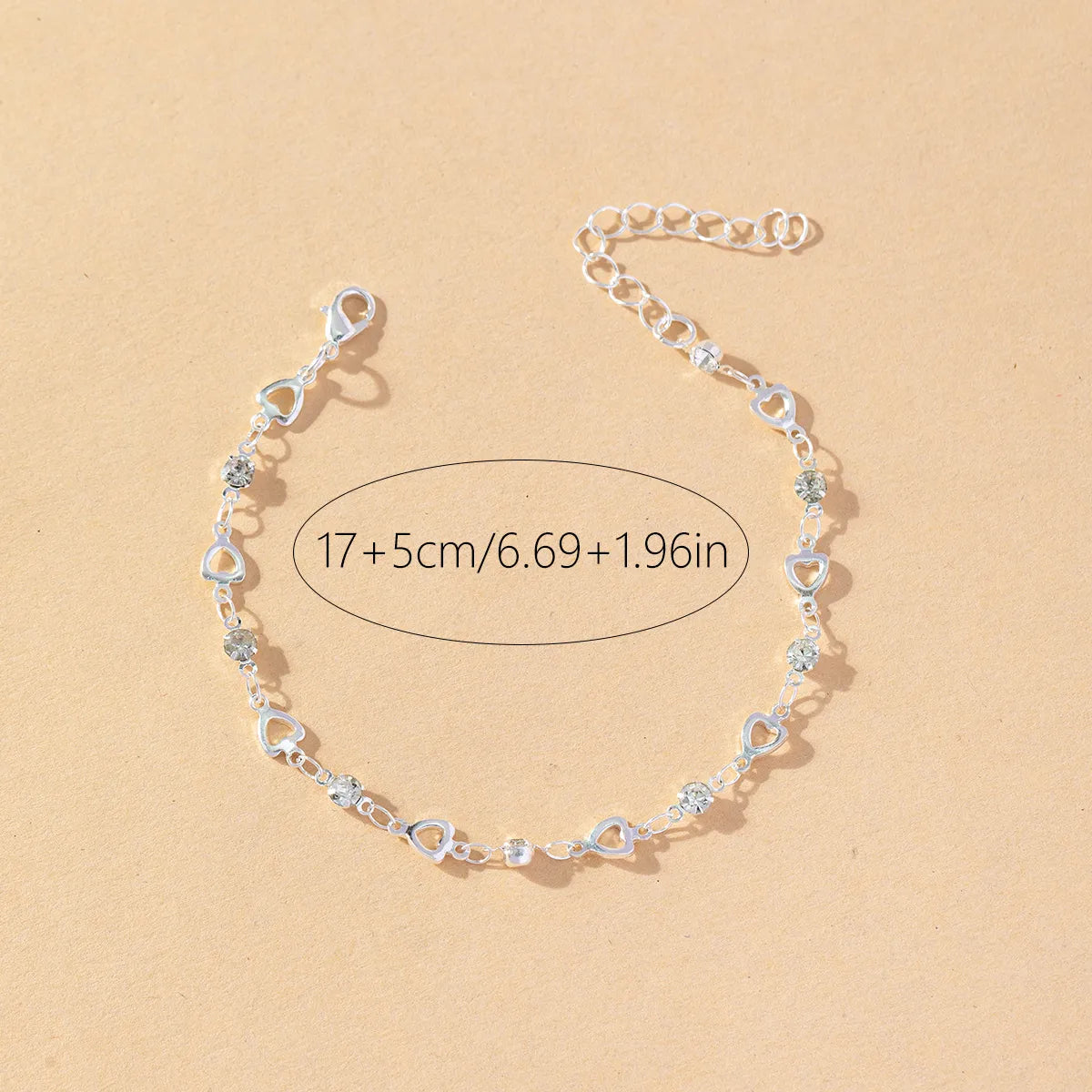 Copper Gold Plated Silver Plated Inlay Heart Shape Zircon Bracelets