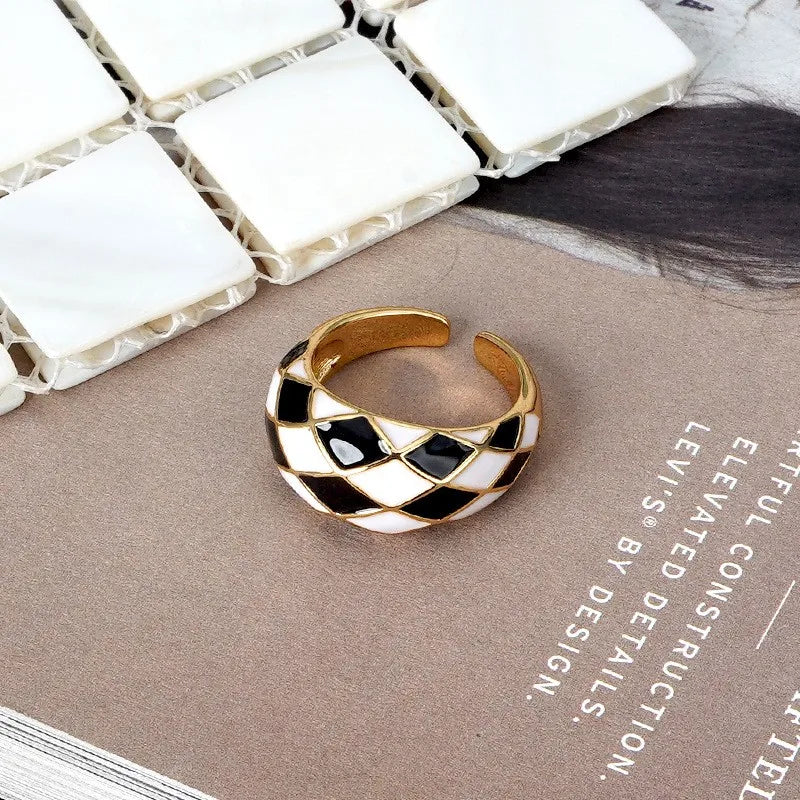 Copper Gold Plated Silver Plated Simple Style Plating Inlay Carving Irregular Zircon Open Rings