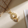 Copper Gold Plated Simple Style Classic Style Plating Inlay Flower Rhinestones Pendant Necklace