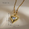 Copper Gold Plated Simple Style Classic Style Plating Inlay Heart Shape Zircon Pendant Necklace