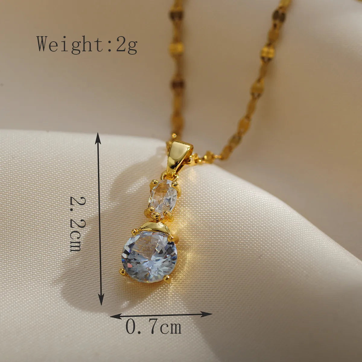 Copper Gold Plated Simple Style Classic Style Plating Inlay Solid Color Zircon Pendant Necklace