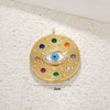 Copper Gold Plated U Shaped Horseshoe Lucky Necklace Pendant With Inlaid Zircon And Rainbow Pendant And Devil Eye Diy Accessories