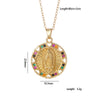 Copper Goldplated Cartoon Characters Pendant Necklace With Mixed Gemstone Setting And O Word Chain Light Luxury And Geometric Style