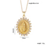 Copper Goldplated Cartoon Characters Pendant Necklace With Mixed Gemstone Setting And O Word Chain Light Luxury And Geometric Style