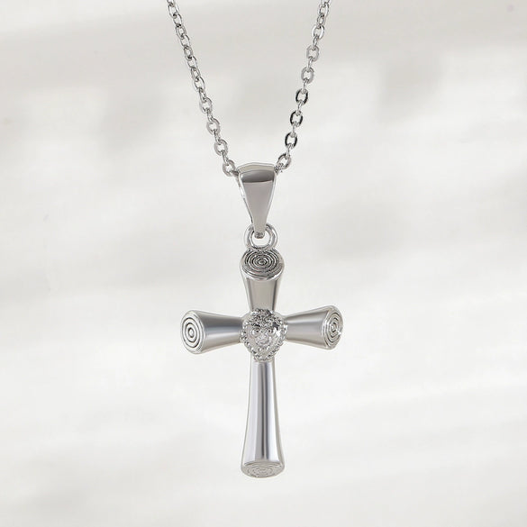 Copper Goldplated Cross Pendant Necklace Unisex Punk Hiphop Style