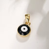 Copper Goldplated Devil's Eye Dripping Oil Totem Necklace Pendant Round Rectangular Tag Zircon Jewelry