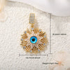 Copper Goldplated Devil's Eye Dripping Oil Totem Necklace Pendant Round Rectangular Tag Zircon Jewelry