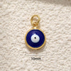 Copper Goldplated Devil's Eye Dripping Oil Totem Necklace Pendant Round Rectangular Tag Zircon Jewelry