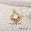 Copper Goldplated Elegant Rectangular Necklace Pendant With Letters Numbers Text Abalone Shell White Shell Cat's Eye Stone Inlaid With Pearls Zirconia Diy Decoration