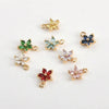 Copper Goldplated Fiveleaf Flower Zircon Pendant Jewelry Accessories Handmade With Electroplating