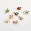 Copper Goldplated Fiveleaf Flower Zircon Pendant Jewelry Accessories Handmade With Electroplating