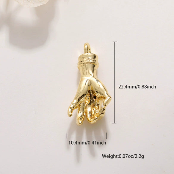 Copper Goldplated Handmade Jewelry Accessories With Heart Gesture Pendant Personality Style Genuine Gold Colorpreserving Treatment