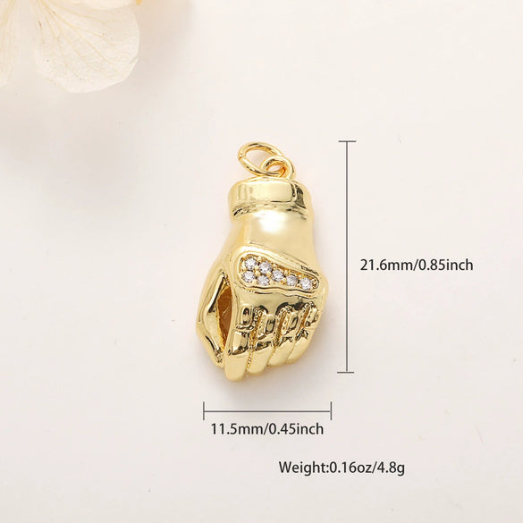 Copper Goldplated Handmade Jewelry Accessories With Heart Gesture Pendant Personality Style Genuine Gold Colorpreserving Treatment