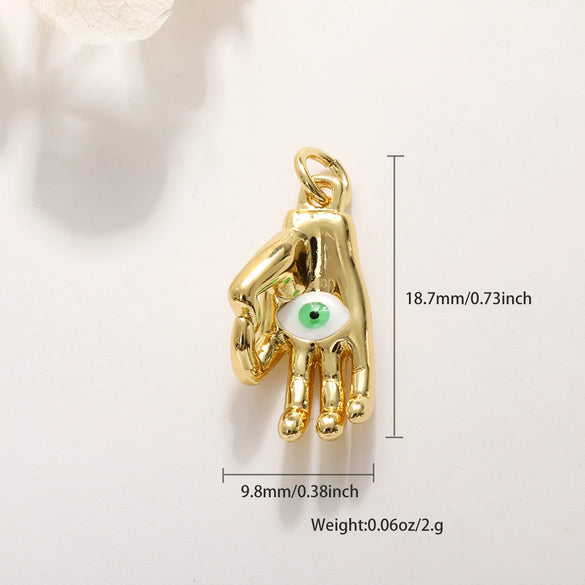 Copper Goldplated Handmade Jewelry Accessories With Heart Gesture Pendant Personality Style Genuine Gold Colorpreserving Treatment