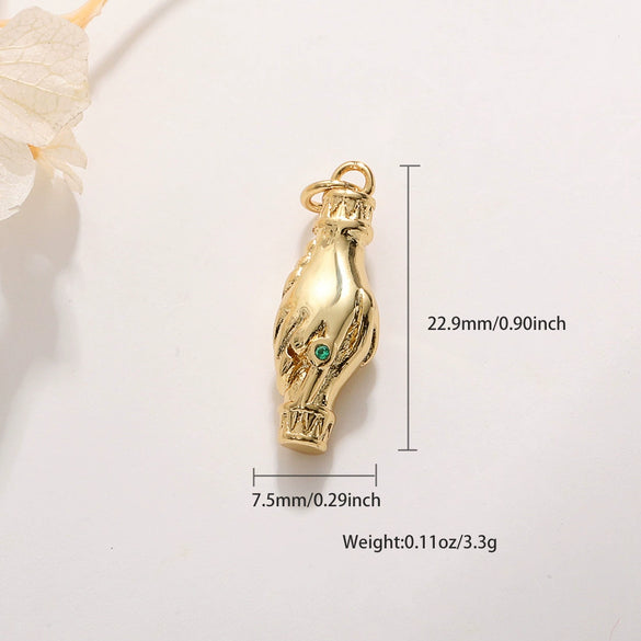 Copper Goldplated Handmade Jewelry Accessories With Heart Gesture Pendant Personality Style Genuine Gold Colorpreserving Treatment
