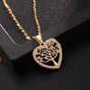 Copper Goldplated Heartshaped Tree Of Life Necklace Pendant For Women With Electroplating Treatment