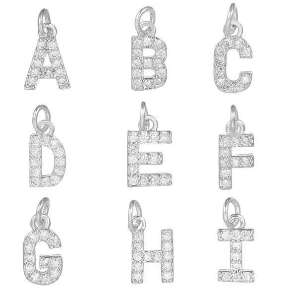 Copper Handmade Jewelry Accessories With Microinlaid Zircon And English Letters Electroplated