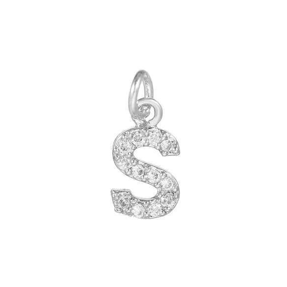 Copper Handmade Jewelry Accessories With Microinlaid Zircon And English Letters Electroplated